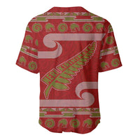 New Zealand Christmas Baseball Jersey Meri Kirihimete Silver Fern Knit Style Green Color - Polynesian Pride