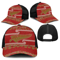New Zealand Christmas Baseball Net Cap Meri Kirihimete Silver Fern Knit Style Green Color - Polynesian Pride