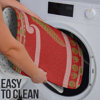 New Zealand Christmas Bathroom Set Meri Kirihimete Silver Fern Knit Style Green Color - Polynesian Pride