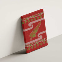 New Zealand Christmas Canvas Wall Art Meri Kirihimete Silver Fern Knit Style Green Color - Polynesian Pride