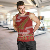 New Zealand Christmas Men Tank Top Meri Kirihimete Silver Fern Knit Style Green Color LT03 Green - Polynesian Pride