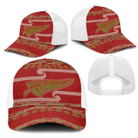 New Zealand Christmas Mesh Trucker Cap Meri Kirihimete Silver Fern Knit Style Green Color - Polynesian Pride