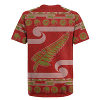 New Zealand Christmas Rugby Jersey Meri Kirihimete Silver Fern Knit Style Green Color - Polynesian Pride