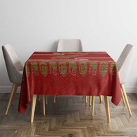 New Zealand Christmas Tablecloth Meri Kirihimete Silver Fern Knit Style Green Color - Polynesian Pride