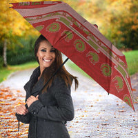 New Zealand Christmas Umbrella Meri Kirihimete Silver Fern Knit Style Green Color - Polynesian Pride