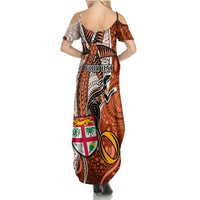 personalised-fiji-australia-rugby-summer-maxi-dress-kangaroo-and-palm-tree-orange-tapa-pattern-mix-aboriginal