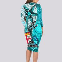 fiji-australia-rugby-long-sleeve-bodycon-dress-kangaroo-and-palm-tree-blue-tapa-pattern-mix-aboriginal