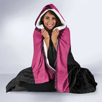 Breast Cancer Awareness Hooded Blanket Think Pink Polynesian Ribbon and Butterfly