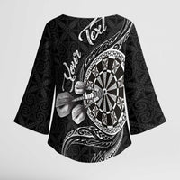 Personalised Niue Darts Masters Kimono Sleeve Blouse Tribal Hiapo Dartboard - Polynesian Pride