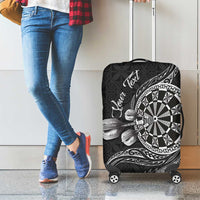 Personalised Niue Darts Masters Luggage Cover Tribal Hiapo Dartboard - Polynesian Pride