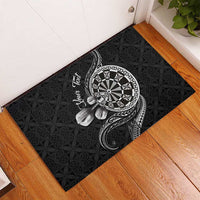 Personalised Niue Darts Masters Rubber Doormat Tribal Hiapo Dartboard - Polynesian Pride