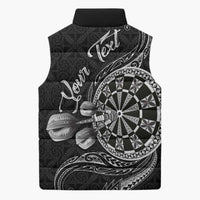 Personalised Niue Darts Masters Sleeveless Puffer Jacket Tribal Hiapo Dartboard - Polynesian Pride
