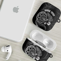 Personalised New Zealand Aotearoa Darts Masters AirPods Case Tribal Silver Fern and Ta Moko Dartboard LT03 - Polynesian Pride
