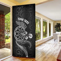 Personalised New Zealand Aotearoa Darts Masters Door Cover Tribal Silver Fern and Ta Moko Dartboard - Polynesian Pride
