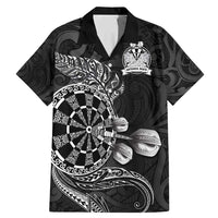 Personalised New Zealand Aotearoa Darts Masters Family Matching Mermaid Dress and Hawaiian Shirt Tribal Silver Fern and Ta Moko Dartboard - Polynesian Pride