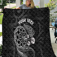 Personalised New Zealand Aotearoa Darts Masters Quilt Tribal Silver Fern and Ta Moko Dartboard - Polynesian Pride