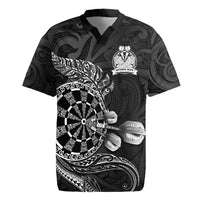 Personalised New Zealand Aotearoa Darts Masters Rugby Jersey Tribal Silver Fern and Ta Moko Dartboard - Polynesian Pride