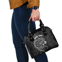 Personalised New Zealand Aotearoa Darts Masters Shoulder Handbag Tribal Silver Fern and Ta Moko Dartboard - Polynesian Pride