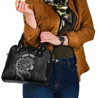 Personalised New Zealand Aotearoa Darts Masters Shoulder Handbag Tribal Silver Fern and Ta Moko Dartboard - Polynesian Pride
