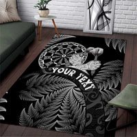 Personalised New Zealand Aotearoa Darts Masters Area Rug Silver Fern and Maori Spirit - Polynesian Pride