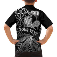 Personalised New Zealand Aotearoa Darts Masters Family Matching Tank Maxi Dress and Hawaiian Shirt Silver Fern and Maori Spirit - Polynesian Pride