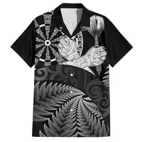 Personalised New Zealand Aotearoa Darts Masters Hawaiian Shirt Silver Fern and Maori Spirit - Polynesian Pride