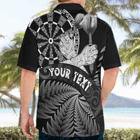 Personalised New Zealand Aotearoa Darts Masters Hawaiian Shirt Silver Fern and Maori Spirit - Polynesian Pride