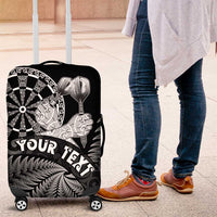 Personalised New Zealand Aotearoa Darts Masters Luggage Cover Silver Fern and Maori Spirit - Polynesian Pride