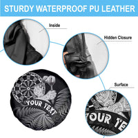 Personalised New Zealand Aotearoa Darts Masters Spare Tire Cover Silver Fern and Maori Spirit - Polynesian Pride