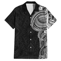 Traditional Polynesian Art Tattoos Family Matching Puletasi and Hawaiian Shirt Black Color - Polynesian Pride
