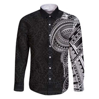 Traditional Polynesian Art Tattoos Family Matching Puletasi and Hawaiian Shirt Black Color - Polynesian Pride