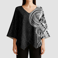 Traditional Polynesian Art Tattoos Kimono Sleeve Blouse Black Color - Polynesian Pride