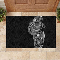 Traditional Polynesian Art Tattoos Rubber Doormat Black Color - Polynesian Pride