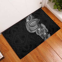 Traditional Polynesian Art Tattoos Rubber Doormat Black Color - Polynesian Pride