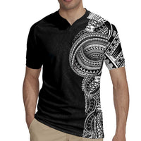 Traditional Polynesian Art Tattoos Rugby Jersey Black Color - Polynesian Pride