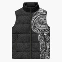 Traditional Polynesian Art Tattoos Sleeveless Puffer Jacket Black Color - Polynesian Pride