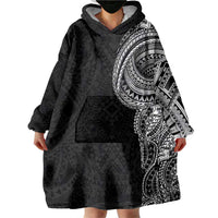 Traditional Polynesian Art Tattoos Wearable Blanket Hoodie Black Color - Polynesian Pride