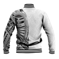 Traditional Polynesian Art Tattoos Baseball Jacket White Color - Polynesian Pride