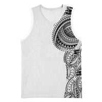 Traditional Polynesian Art Tattoos Basketball Jersey White Color - Polynesian Pride