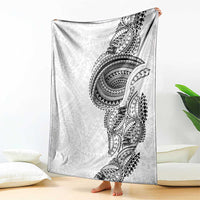 Traditional Polynesian Art Tattoos Blanket White Color - Polynesian Pride