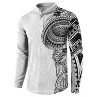 Traditional Polynesian Art Tattoos Button Sweatshirt White Color - Polynesian Pride