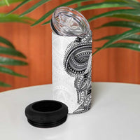 Traditional Polynesian Art Tattoos 4 in 1 Can Cooler Tumbler White Color - Polynesian Pride