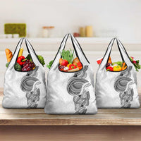 Traditional Polynesian Art Tattoos Grocery Bag White Color - Polynesian Pride