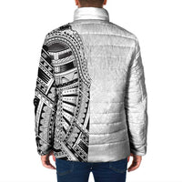 Traditional Polynesian Art Tattoos Padded Jacket White Color - Polynesian Pride