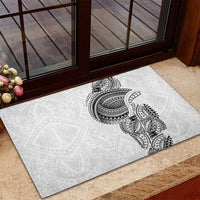 Traditional Polynesian Art Tattoos Rubber Doormat White Color - Polynesian Pride