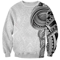 Traditional Polynesian Art Tattoos Sweatshirt White Color - Polynesian Pride