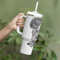 Traditional Polynesian Art Tattoos Tumbler With Handle White Color - Polynesian Pride