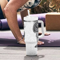 Traditional Polynesian Art Tattoos Tumbler With Handle White Color - Polynesian Pride