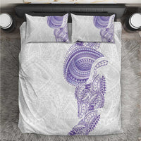Traditional Polynesian Art Tattoos Bedding Set Purple Color - Polynesian Pride