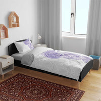 Traditional Polynesian Art Tattoos Bedding Set Purple Color - Polynesian Pride